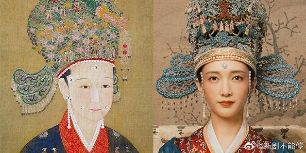 《清平乐》服化道高度还原历史对比图 (图片来源:@新剧不能停 微博)