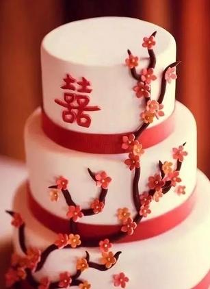梅花元素的蛋糕