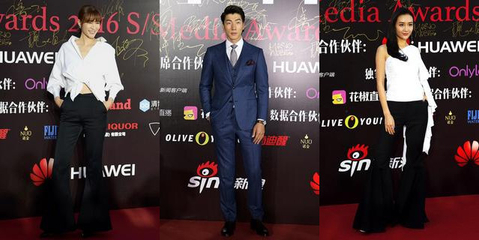 张亮压轴2016中国时尚自媒体大赏红毯