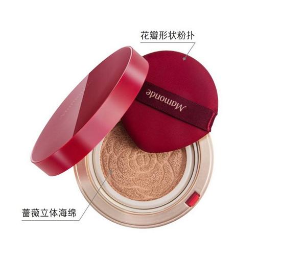 (梦妆蔷薇柔光无瑕气垫霜内部设计)