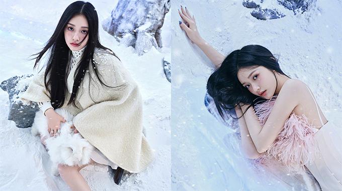 林允拍摄《小资CHIC》2022开年刊封面 雪地糜鹿妆