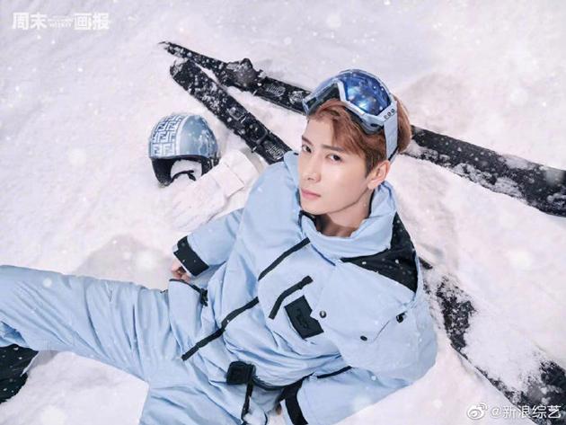 王嘉尔冬日滑雪少年 大片