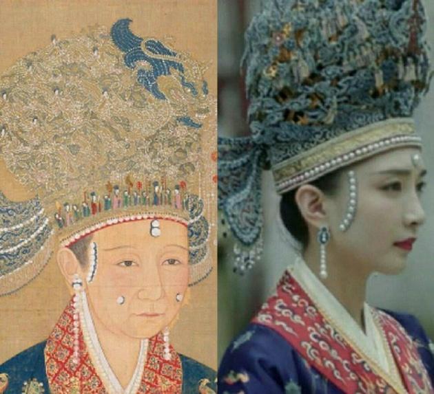 《清平乐》服化道高度还原历史对比图 (图片来源:@剧综指南 微博)