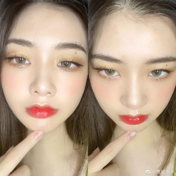 图片来源:时尚博主@弗妮卡卡 氛围感日落妆