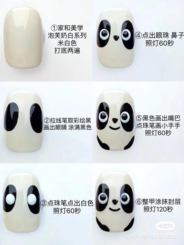 冰墩墩美甲 图片来源:奈奈~ 小红书