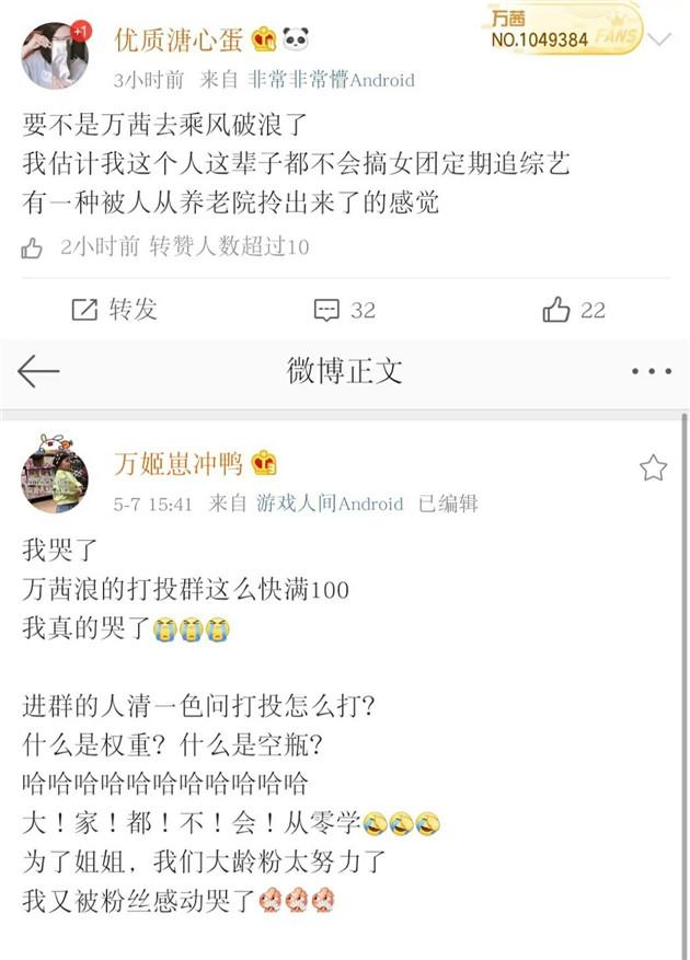 万茜粉丝开始学打投