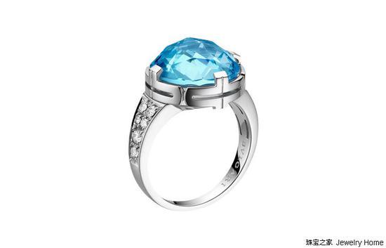 Bulgari 宝格丽 Parentesi Cocktail系列 蓝色托帕石戒指
