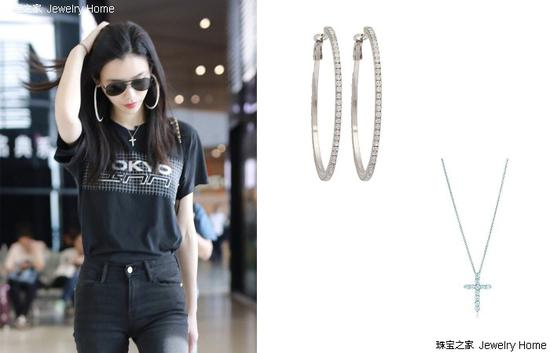 Tiffany&Co。蒂芙尼 十字架吊坠TIFFANY VICTORIA Graduated项链;Miu Miu缪缪 仿水晶耳饰 售价:RMB 2,850