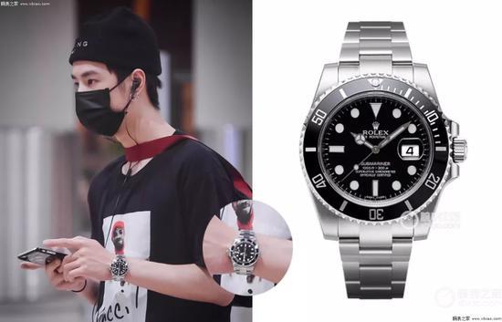 王一博佩戴劳力士潜航者型系列116610LN-97200 黑盘腕表(黑水鬼)