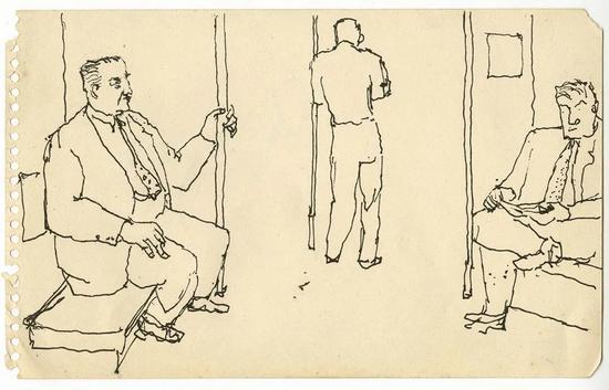 Three Men on the Subway,1940s