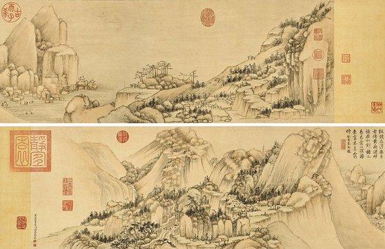 徐扬 摹黄公望笔意卷 设色纸本 手卷 28.5 × 160公分 估价:10,000,000 - 15,000,000港元