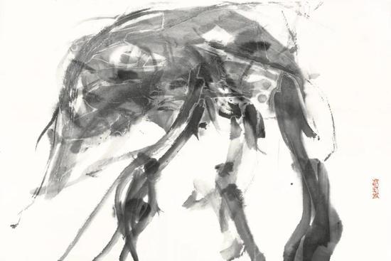 邱振中 《渡》 45x68cm 2000年