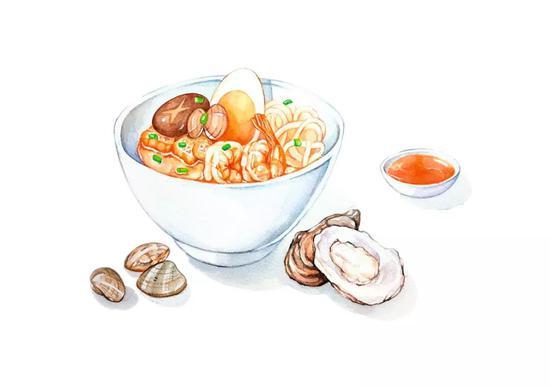 ▲ 沙茶面。 插画/方堃