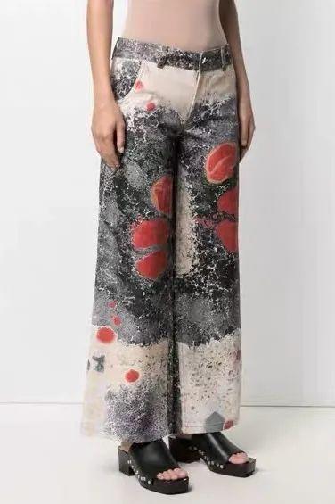 Chopova Lowena大理石纹阔腿牛仔裤7042RMB