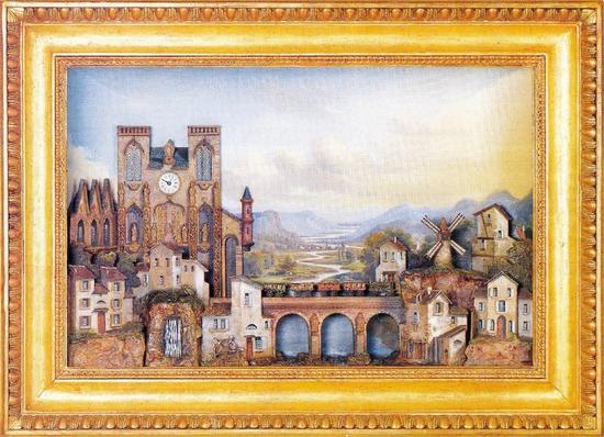 画钟《郊区景观》,匿名,1840年前后,画作署名Franz Gerasch