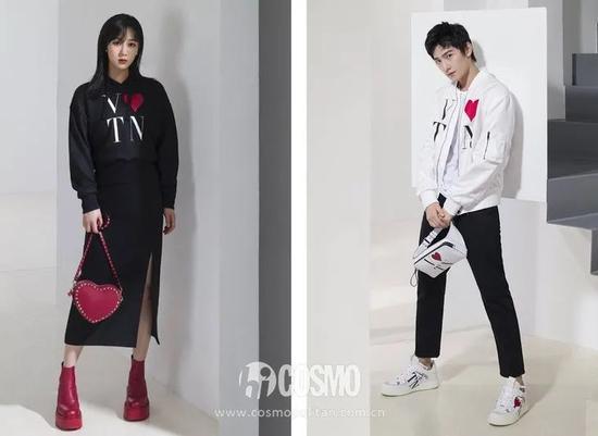 ▲杨紫、杨洋 Valentino VLoveTN七夕限定系列