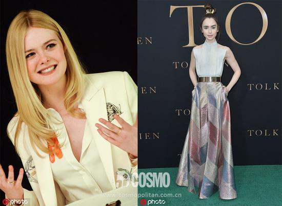 Elle Fanning、Lily Collins