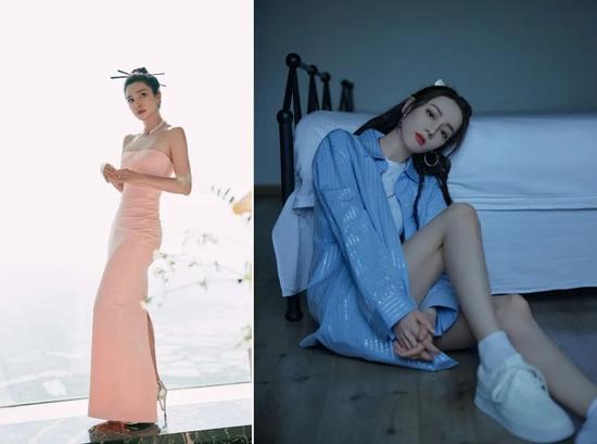 中国演员李冰冰、迪丽热巴演绎 Alexander Wang
