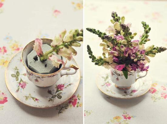 茶杯插花图片来源自gypsypurplehome.tumblr.com