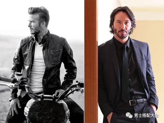 贝克汉姆(左) 与基努里维斯(右) 是欧美蓄胡型男的代表