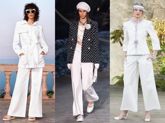 左图:Chanel 2021 SS 中间:Chanel 2019 SS 右图:Chanel 2018 SS
