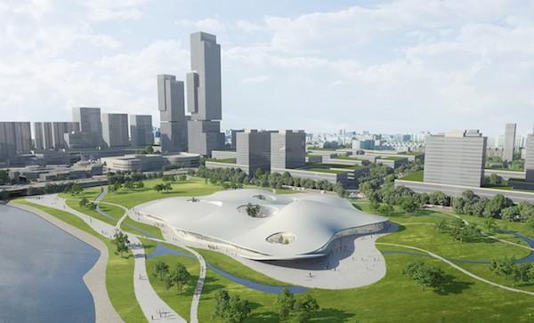 昆山博物馆(美术馆)建筑外景效果图