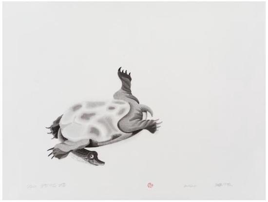 《玲珑塔》,水印木刻版画,74.3×55cm,2020