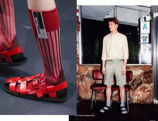 Prada 2018 春夏系列(左)Margaret Howell for 10 Men Magazine(右)