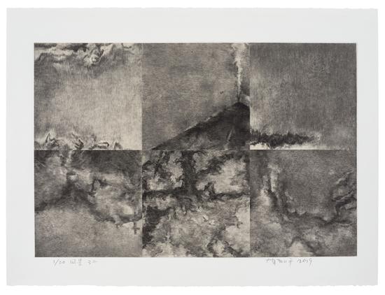 《风景之二》铜版照相腐蚀,56 × 76 cm,2019