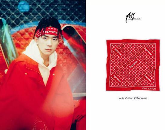 头巾:Louis Vuitton X Supreme