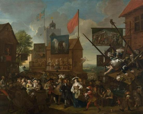 荷加斯,《萨瑟克博览会( Southwark Fair )》,1733年