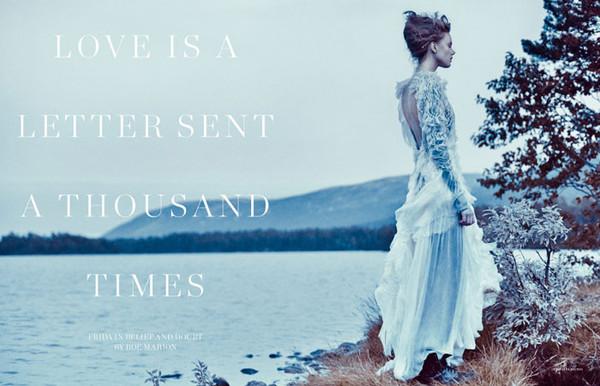 超模弗丽达·古斯塔夫松 (Frida Gustavsson) 演绎《Scandinavia S/S/A/W》杂志2014年春夏刊时尚大片