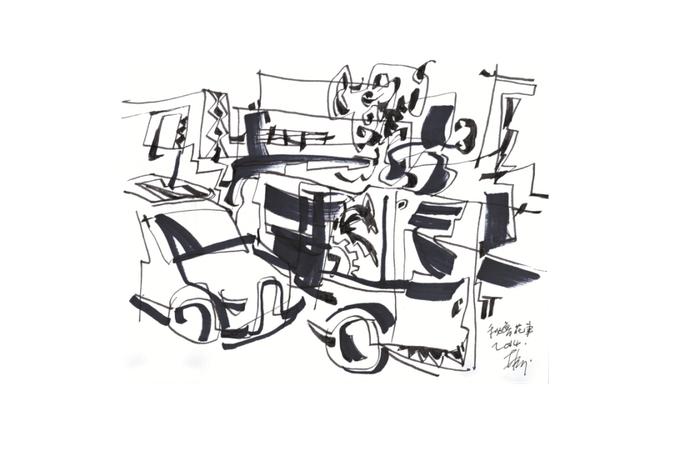 林学明《秘鲁写生》,19×26cm,2014年