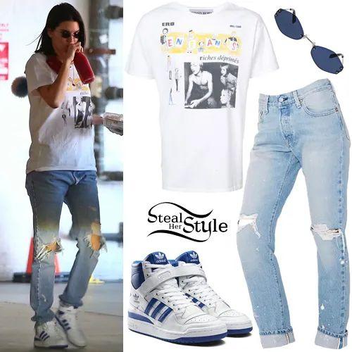 Kendall Jenner穿着最爱玩破坏元素品牌之一 Enfants Riches Déprimés