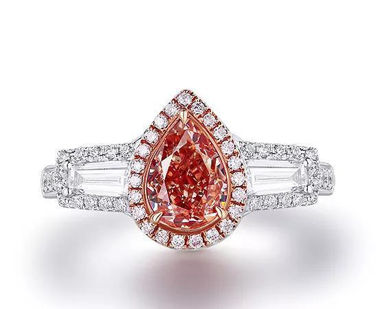 FANCY BROWN-PINK DIAMOND AND DIAMOND RING