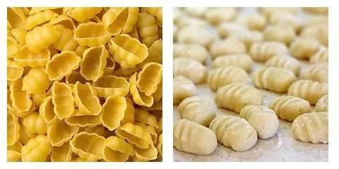 左为脱水后的袋包装Gnocchi,右为新鲜现做的版本