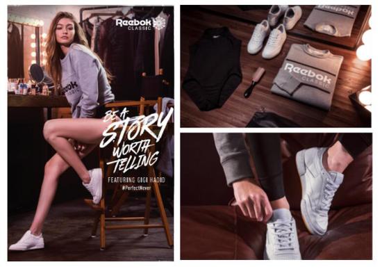 国际超模Gigi Hadid完美诠释Reebok Club C系列