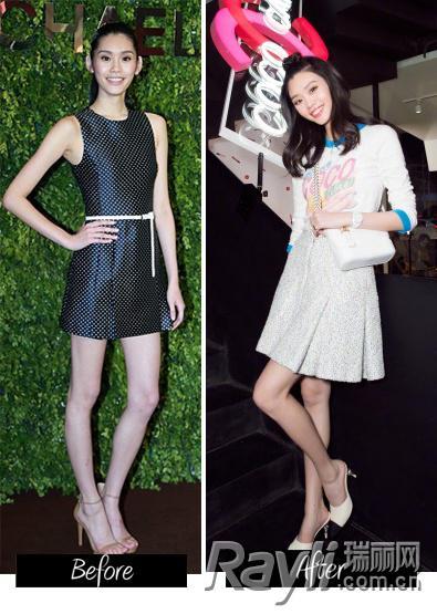 奚梦瑶在上周香奈儿派对上(右)