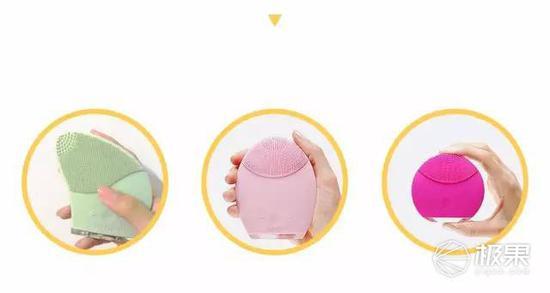 左:innisfree小精灵洗脸仪 ¥190 中:Foreo Luna洁面仪 标准版 ¥1880 右:Foreo Luna洁面仪 mini版一代 ¥999