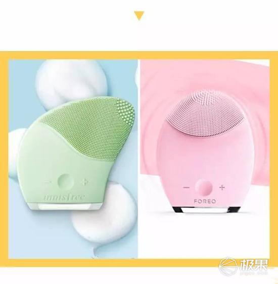 左:innisfree小精灵洗脸仪 ¥190 右:Foreo Luna洁面仪 标准版 ¥1880
