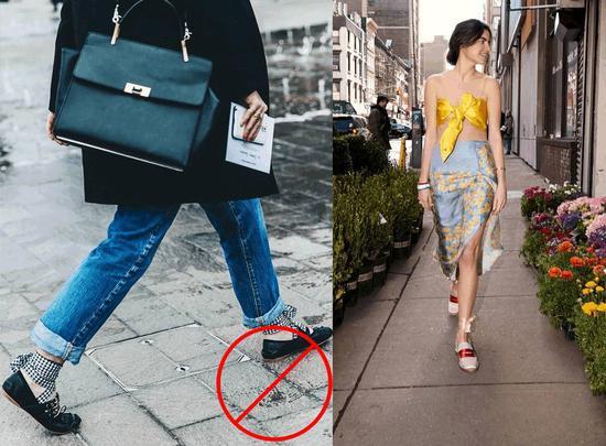▲Leandra Medine脚上这双来自她自己的品牌MR by Man Repeller