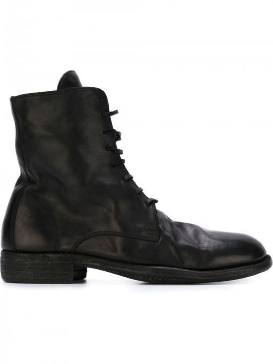 GUIDI 仿旧系带短靴$1,040