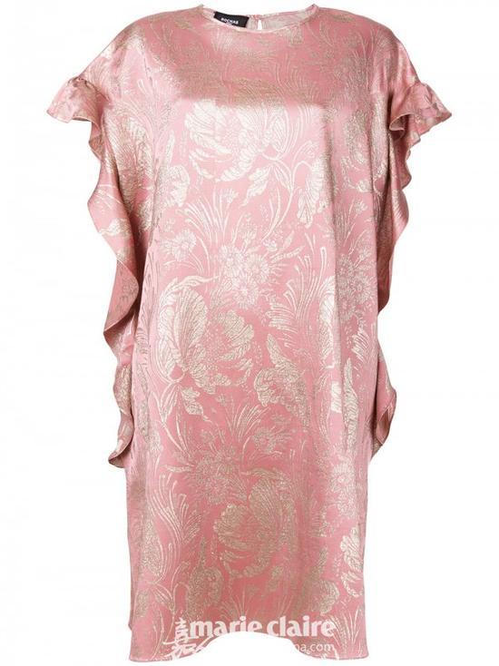 ROCHAS 荷叶袖设计花卉印花小礼服¥13,73