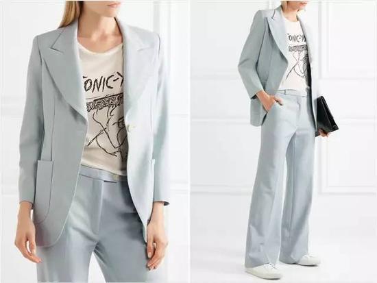 Stella McCartney Ingrid 羊毛珠地布西装式外套 海淘参考价:8210元▼