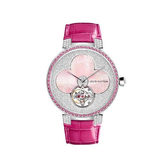 路易威登Tambour Monogram Sun Tourbillon “白日“女士陀飞轮腕表,图片来源路易威登。