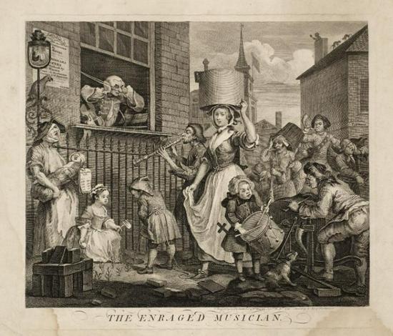 荷加斯,《愤怒的音乐家(The Enraged Musician)》,1741年