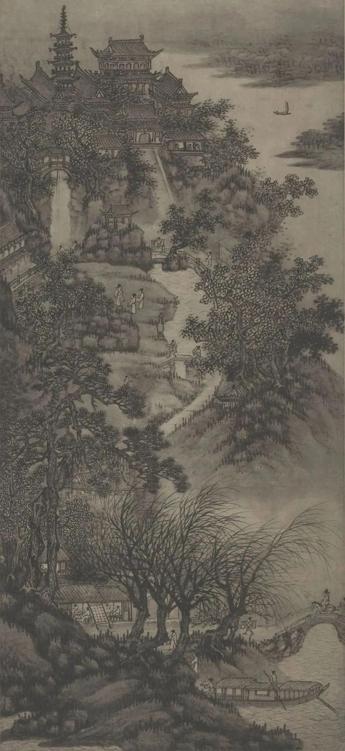 明 谢时臣《虎阜春晴图》(局部)辽宁省博物馆藏