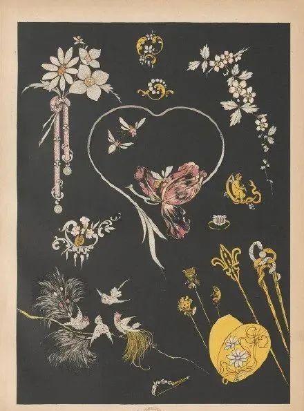1891年,法国维多利亚时期珠宝手绘图鉴