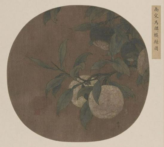 宋 马麟 橘绿图页 纨扇页 绢本设色 纵23cm,横23.5cm 北京故宫博物院藏