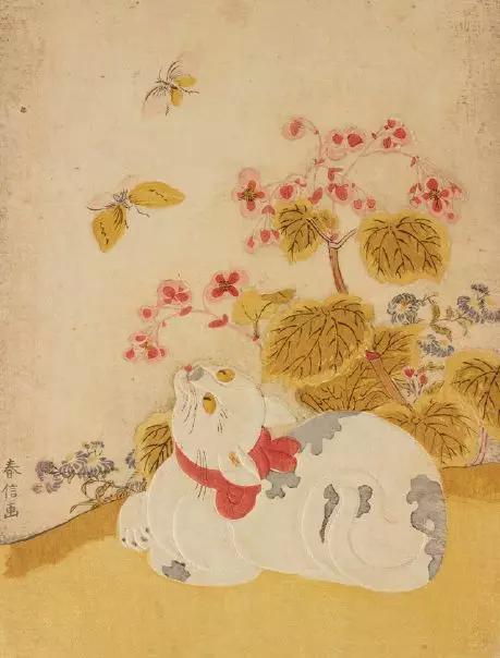《猫与蝶》・铃木春信・太田纪念美术馆